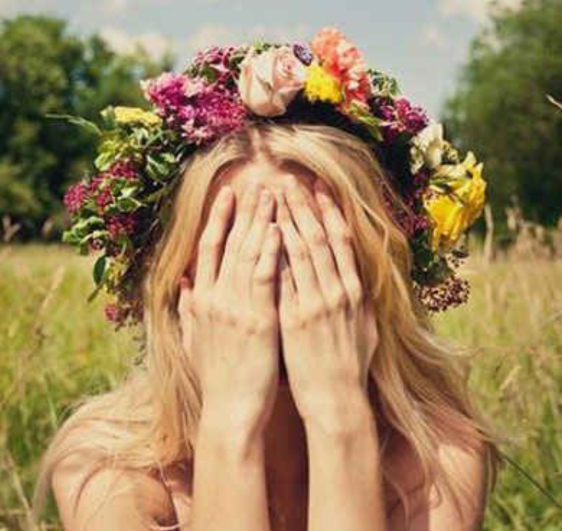 Girl with flower headband